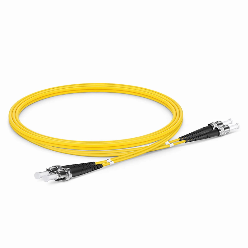1m (3ft) Fiber Patch Cable, 2 Fibers, ST UPC to ST UPC, Single Mode (OS2), Riser (OFNR), 2.0mm, Tight-Buffered, Yellow