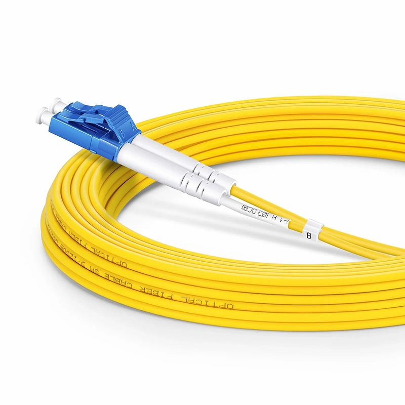 5m (16ft) Fiber Patch Cable, 2 Fibers, LC UPC Duplex to FC UPC, Single Mode (OS2), Riser (OFNR), 2.0mm, Tight-Buffered, Yellow