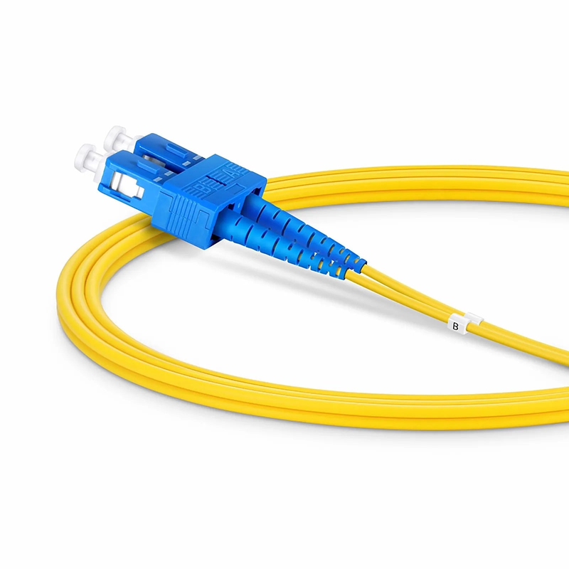 1m (3ft) Fiber Patch Cable, 2 Fibers, SC UPC Duplex to SC UPC Duplex, Single Mode (OS2), Riser (OFNR), 2.0mm, Tight-Buffered, Yellow