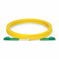 3m (10ft) Fiber Patch Cable, 2 Fibers, LC APC Duplex to LC APC Duplex, Single Mode (OS2), Riser (OFNR), 2.0mm, Tight-Buffered, Yellow