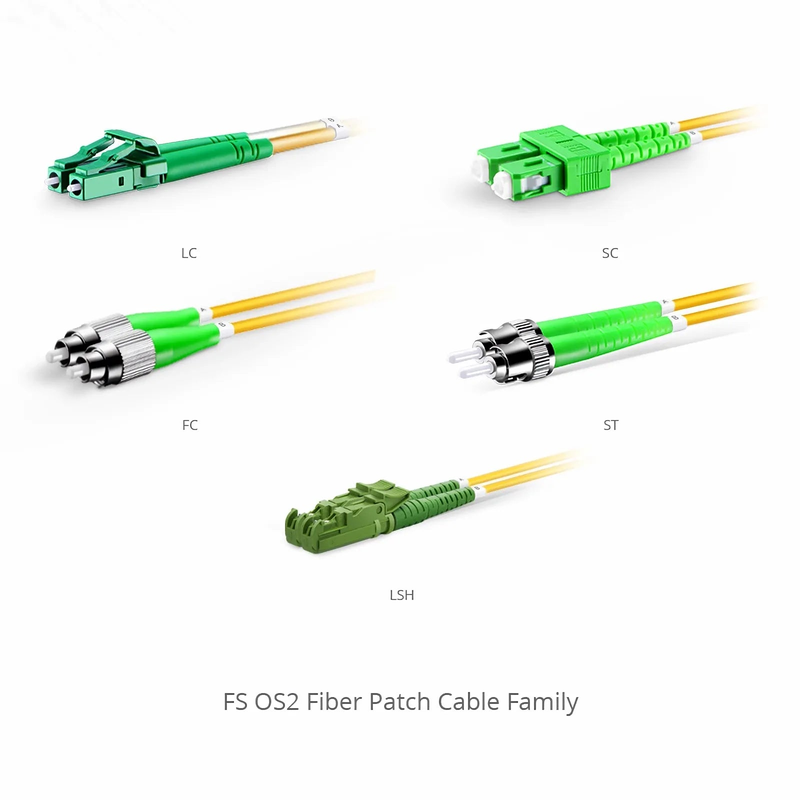 3m (10ft) Fiber Patch Cable, 2 Fibers, LC APC Duplex to LC APC Duplex, Single Mode (OS2), Riser (OFNR), 2.0mm, Tight-Buffered, Yellow