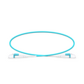 0.5m (1.6ft) Fiber Patch Cable, 2 Fibers, LC UPC Duplex to LC UPC Duplex Flat Clip Uniboot, Multimode (OM4), Riser (OFNR), 2.0mm, Aqua