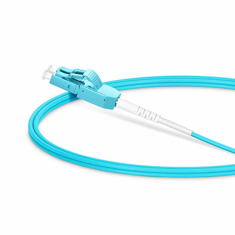 1m (3ft) Fiber Patch Cable, 2 Fibers, LC UPC Duplex to LC UPC Duplex Standard Clip Uniboot, Multimode (OM4), Riser (OFNR), 2.0mm, Aqua