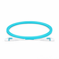 2m (7ft) Fiber Patch Cable, 2 Fibers, LC UPC Duplex to LC UPC Duplex Flat Clip Uniboot, Multimode (OM4), Riser (OFNR), 2.0mm, Aqua
