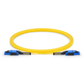 3m (10ft) Fiber Patch Cable, 2 Fibers, LC UPC Duplex to LC UPC Duplex Flat Clip with Push-Pull Boot Uniboot, Single Mode (OS2), Riser (OFNR), 2.0mm, Yellow
