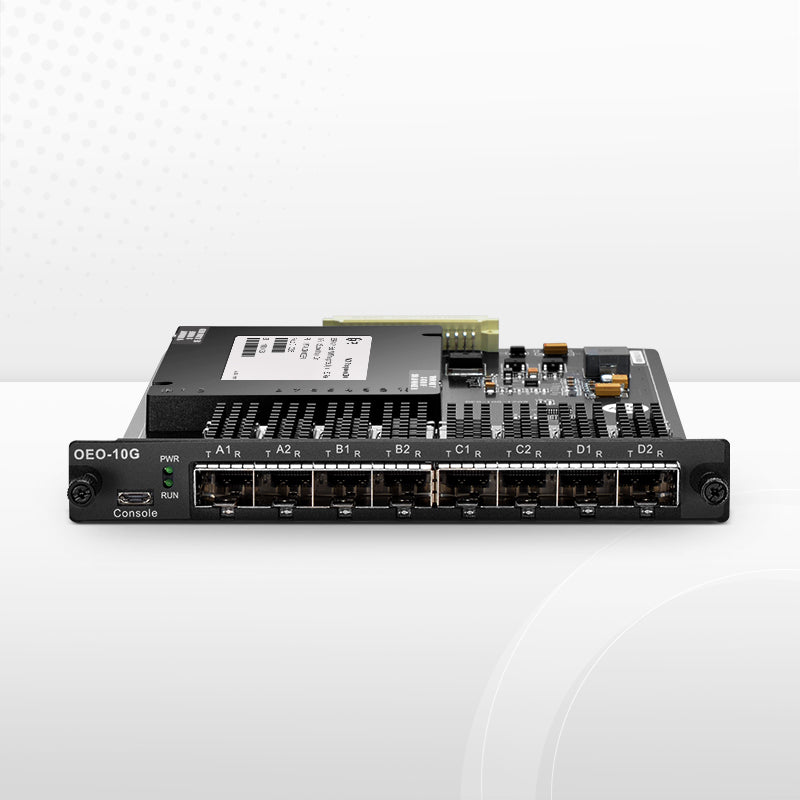FMT4DL-OEO10GSFP, 4 Channels WDM Transponder (Converter) for FMT Managed Chassis, 8 SFP/SFP+ Slots