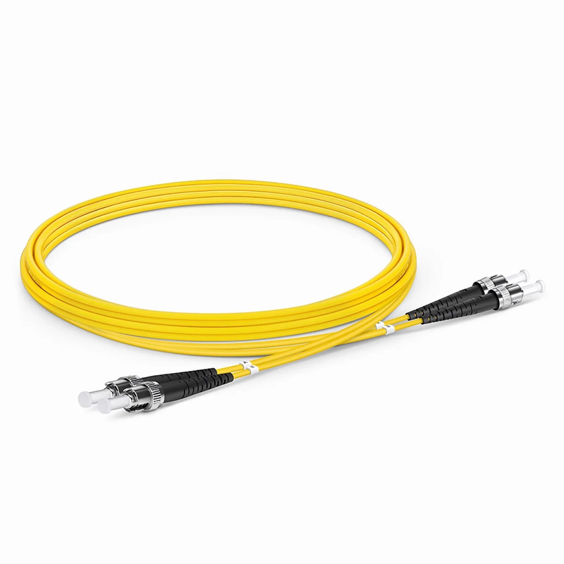 2m (7ft) Fiber Patch Cable, 2 Fibers, ST UPC to ST UPC, Single Mode (OS2), Riser (OFNR), 2.0mm, Tight-Buffered, Yellow