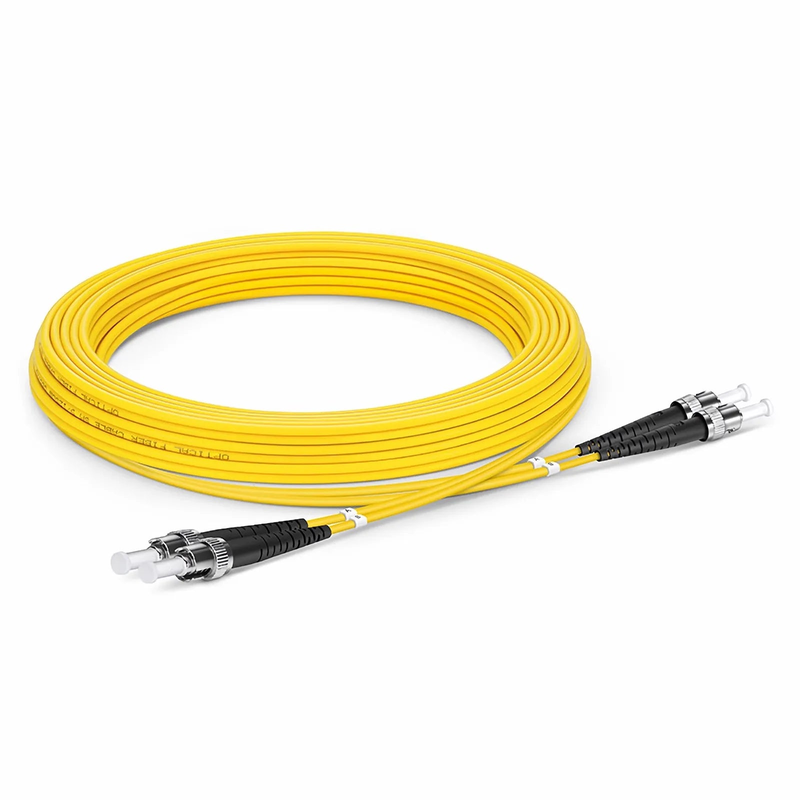 5m (16ft) Fiber Patch Cable, 2 Fibers, ST UPC to ST UPC, Single Mode (OS2), Riser (OFNR), 2.0mm, Tight-Buffered, Yellow