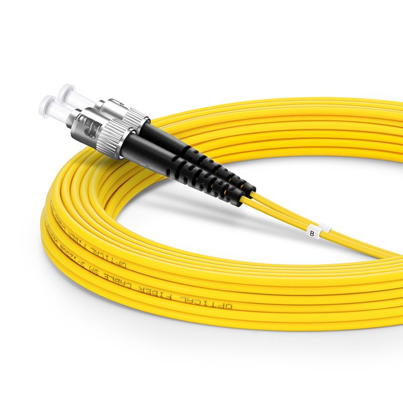 5m (16ft) Fiber Patch Cable, 2 Fibers, ST UPC to ST UPC, Single Mode (OS2), Riser (OFNR), 2.0mm, Tight-Buffered, Yellow