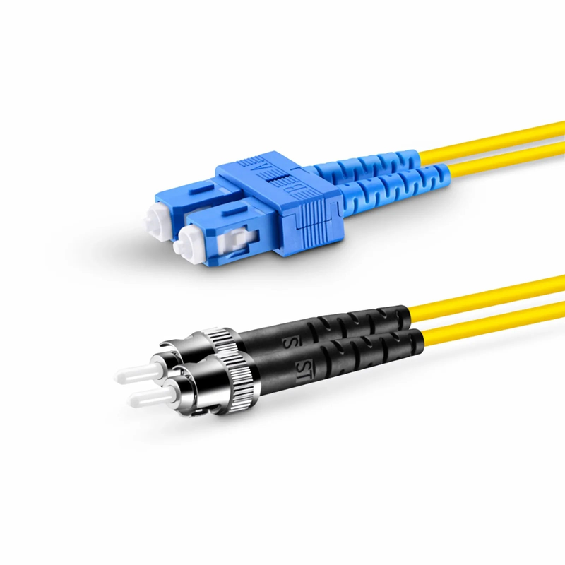 1m (3ft) Fiber Patch Cable, 2 Fibers, SC UPC Duplex to ST UPC, Single Mode (OS2), Riser (OFNR), 2.0mm, Tight-Buffered, Yellow