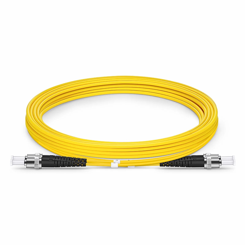 3m (10ft) Fiber Patch Cable, 2 Fibers, ST UPC to ST UPC, Single Mode (OS2), Riser (OFNR), 2.0mm, Tight-Buffered, Yellow