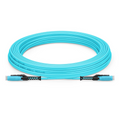 35m (115ft) Fiber Patch Cable, 2 Fibers, MDC UPC Duplex to MDC UPC Duplex Uniboot, Multimode (OM4), Riser (OFNR), 2.0mm, Aqua, for 100/400/800G Network Connection