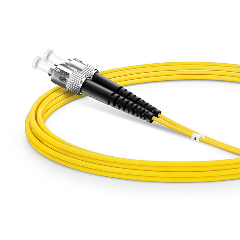 2m (7ft) Fiber Patch Cable, 2 Fibers, LC UPC Duplex to ST UPC, Single Mode (OS2), Riser (OFNR), 2.0mm, Tight-Buffered, Yellow