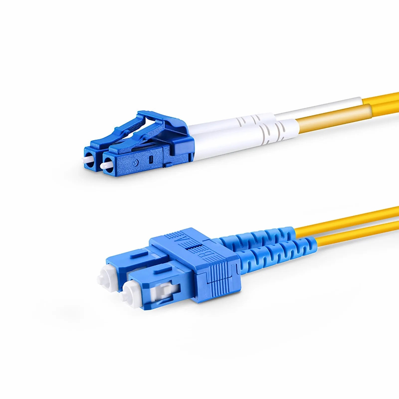 1m (3ft) Fiber Patch Cable, 2 Fibers, LC UPC Duplex to SC UPC Duplex, Single Mode (OS2), Riser (OFNR), 2.0mm, Tight-Buffered, Yellow