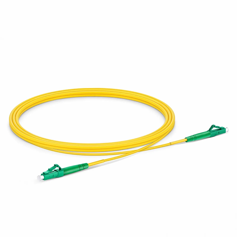 2m (7ft) Fiber Patch Cable, 1 Fiber, LC APC Simplex to LC APC Simplex, Single Mode (OS2), Riser (OFNR), 2.0mm, Tight-Buffered, Yellow, 10 Pcs/Pack