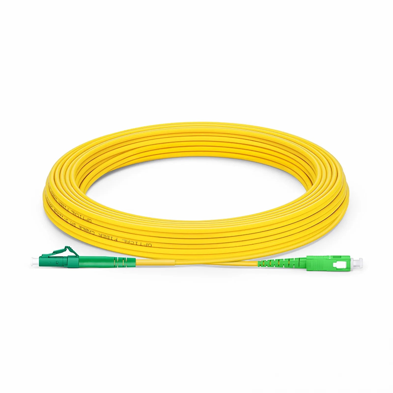 15m (49ft) Fiber Patch Cable, 1 Fiber, LC APC Simplex to SC APC Simplex, Single Mode (OS2), Riser (OFNR), 2.0mm, Tight-Buffered, Yellow