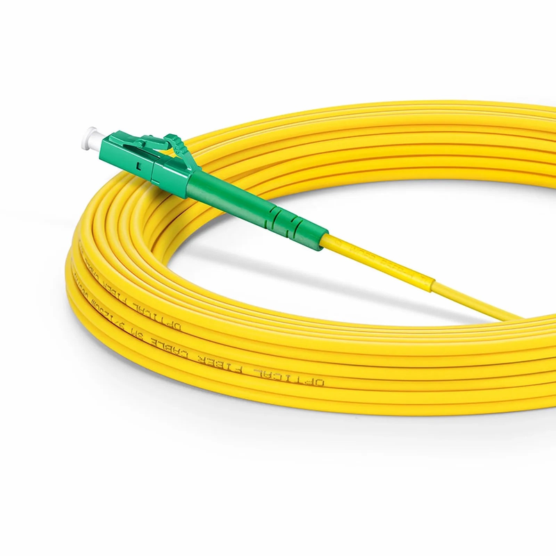 15m (49ft) Fiber Patch Cable, 1 Fiber, LC APC Simplex to SC APC Simplex, Single Mode (OS2), Riser (OFNR), 2.0mm, Tight-Buffered, Yellow