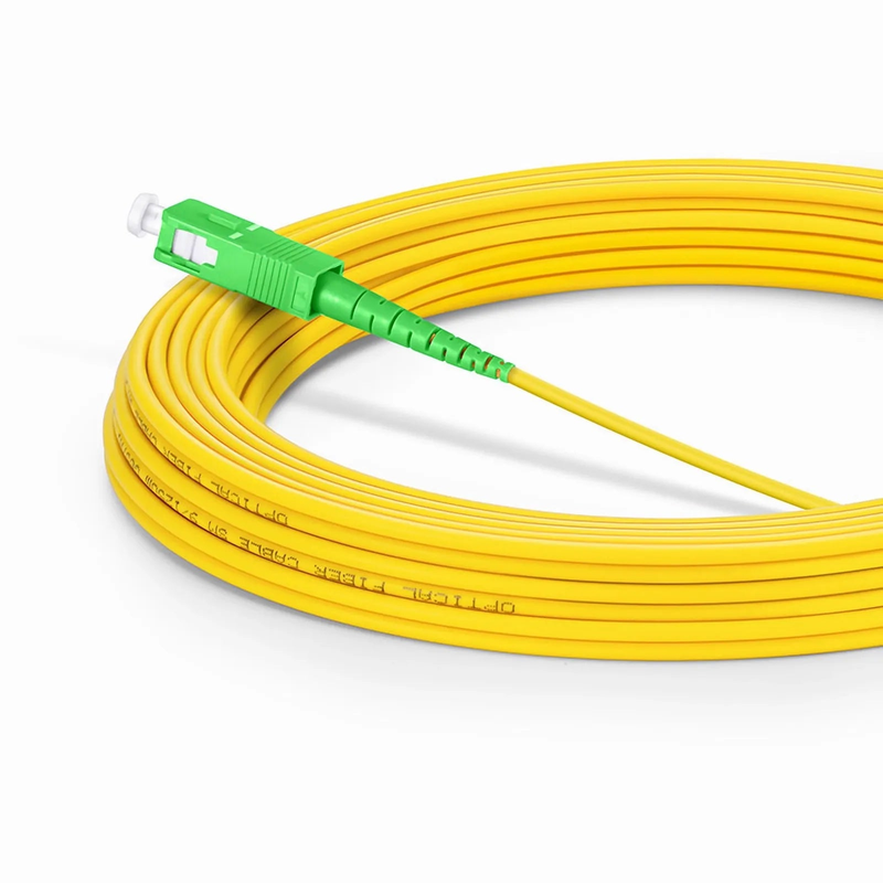 15m (49ft) Fiber Patch Cable, 1 Fiber, LC APC Simplex to SC APC Simplex, Single Mode (OS2), Riser (OFNR), 2.0mm, Tight-Buffered, Yellow