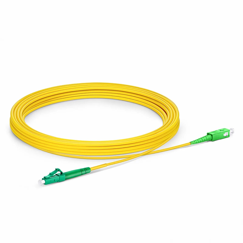 5m (16ft) Fiber Patch Cable, 1 Fiber, LC APC Simplex to SC APC Simplex, Single Mode (OS2), Riser (OFNR), 2.0mm, Tight-Buffered, Yellow