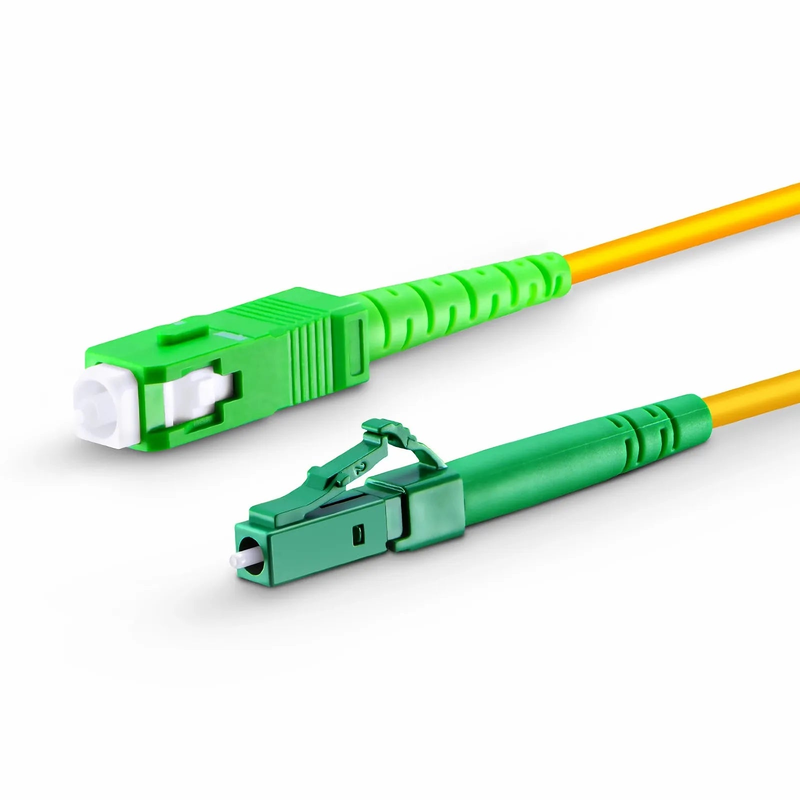 2m (7ft) Fiber Patch Cable, 1 Fiber, LC APC Simplex to SC APC Simplex, Single Mode (OS2), Riser (OFNR), 2.0mm, Tight-Buffered, Yellow