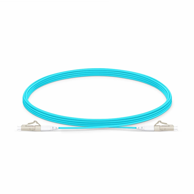 5m (16ft) Fiber Patch Cable, 1 Fiber, LC UPC Simplex to LC UPC Simplex, Multimode (OM4), Riser (OFNR), 1.2mm, Tight-Buffered, Aqua