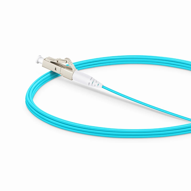 3m (10ft) Fiber Patch Cable, 1 Fiber, LC UPC Simplex to LC UPC Simplex, Multimode (OM4), Riser (OFNR), 1.2mm, Tight-Buffered, Aqua