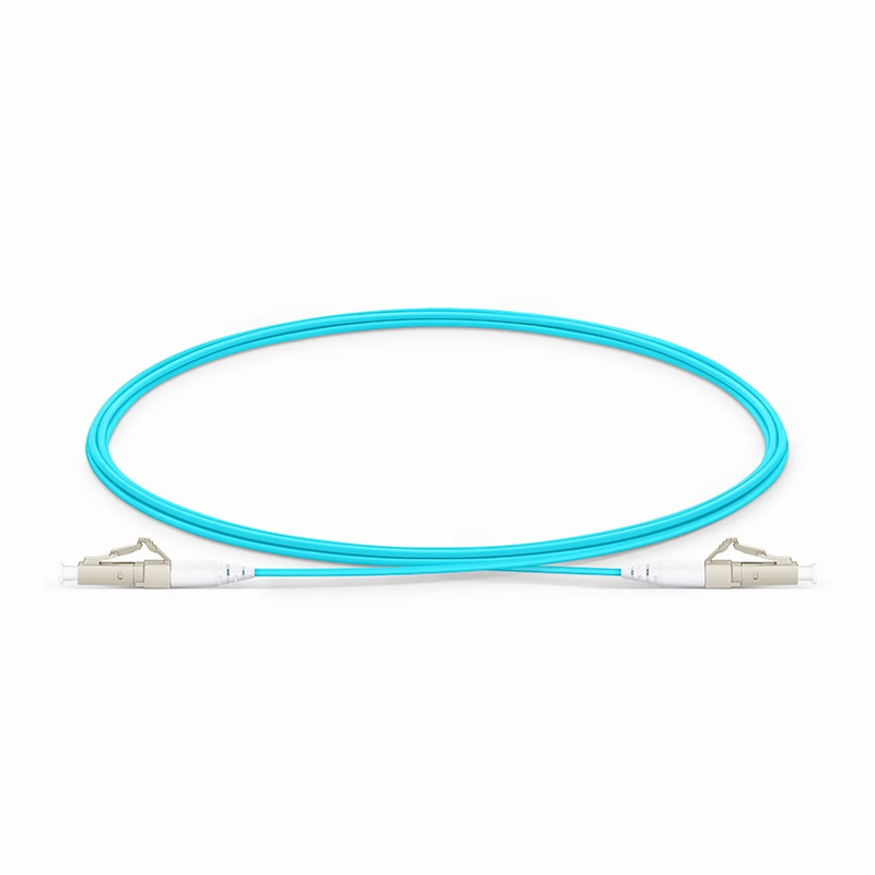 2m (7ft) Fiber Patch Cable, 1 Fiber, LC UPC Simplex to LC UPC Simplex, Multimode (OM4), Riser (OFNR), 1.2mm, Tight-Buffered, Aqua