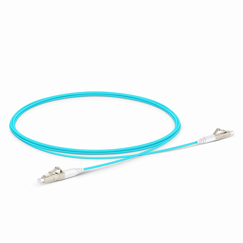 2m (7ft) Fiber Patch Cable, 1 Fiber, LC UPC Simplex to LC UPC Simplex, Multimode (OM4), Riser (OFNR), 1.2mm, Tight-Buffered, Aqua