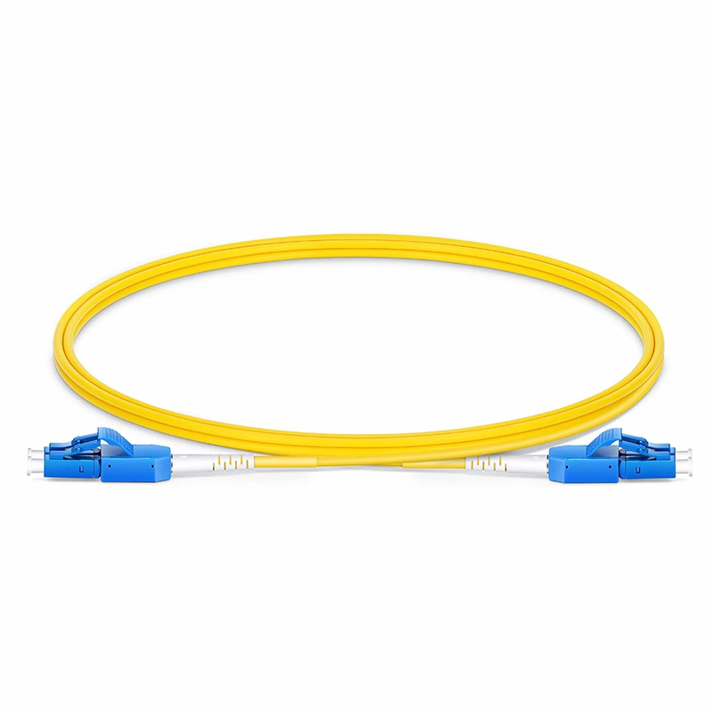 1m (3ft) Fiber Patch Cable, 2 Fibers, LC UPC Duplex to LC UPC Duplex Standard Clip Uniboot, Single Mode (OS2), Riser (OFNR), 2.0mm, Yellow