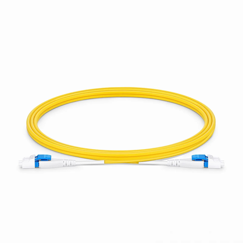 1.5m (5ft) Fiber Patch Cable, 2 Fibers, Short Boot, LC UPC Duplex to LC UPC Duplex, Single Mode (OS2), Riser (OFNR), 2.0mm, Tight-Buffered, Yellow