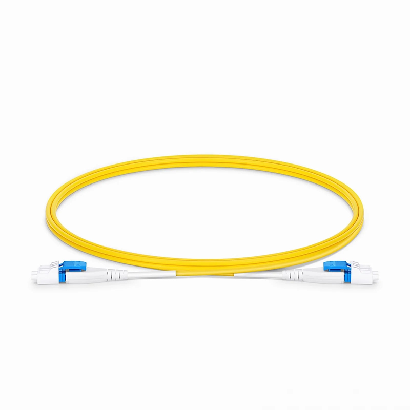 1m (3ft) Fiber Patch Cable, 2 Fibers, LC UPC Duplex to LC UPC Duplex Flat Clip Uniboot, Single Mode (OS2), Riser (OFNR), 2.0mm, Yellow