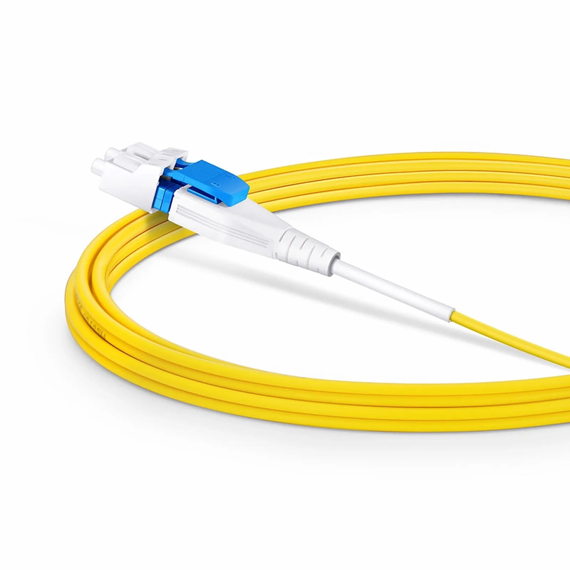 3m (10ft) Fiber Patch Cable, 2 Fibers, LC UPC Duplex to LC UPC Duplex Flat Clip Uniboot, Single Mode (OS2), Riser (OFNR), 2.0mm, Yellow