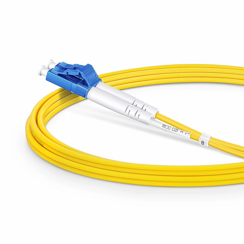 1m (3ft) Fiber Patch Cable, 2 Fibers, LC UPC Duplex to LC APC Duplex, Single Mode (OS2), Riser (OFNR), 2.0mm, Tight-Buffered, Yellow