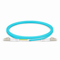 1m (3ft) Fiber Patch Cable, 2 Fibers, Ultra Low Loss, LC UPC Duplex to LC UPC Duplex, Multimode (OM4), Riser (OFNR), 2.0mm, Typical 0.08dB IL, Tight-Buffered, Aqua