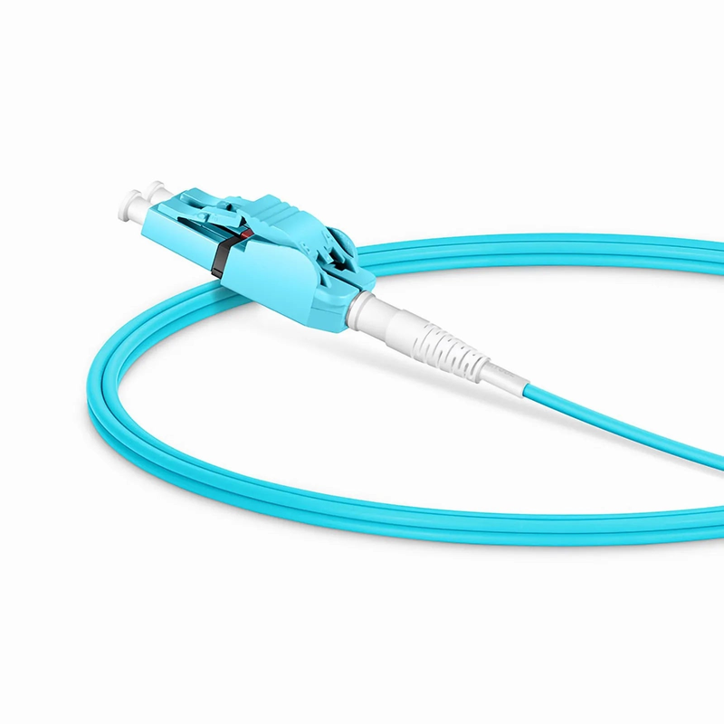 1m (3ft) Fiber Patch Cable, 2 Fibers, LC UPC Duplex to LC UPC Duplex Switchable Clip Uniboot, Multimode (OM3), Riser (OFNR), 2.0mm, Aqua