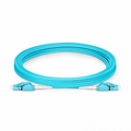 5m (16ft) Fiber Patch Cable, 2 Fibers, LC UPC Duplex to LC UPC Duplex Switchable Clip Uniboot, Multimode (OM3), Riser (OFNR), 2.0mm, Aqua