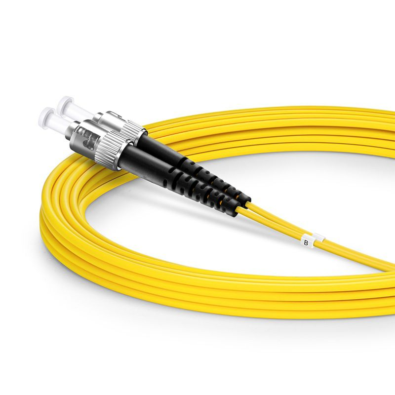 3m (10ft) Fiber Patch Cable, 2 Fibers, ST UPC to ST UPC, Single Mode (OS2), LSZH, 2.0mm, Tight-Buffered, Yellow
