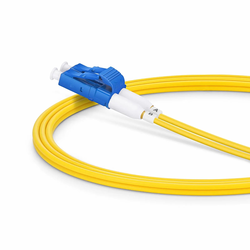 1m (3ft) Fiber Patch Cable, 2 Fibers, Short Boot, LC UPC Duplex to LC UPC Duplex, Single Mode (OS2), Riser (OFNR), 2.0mm, Tight-Buffered, Yellow