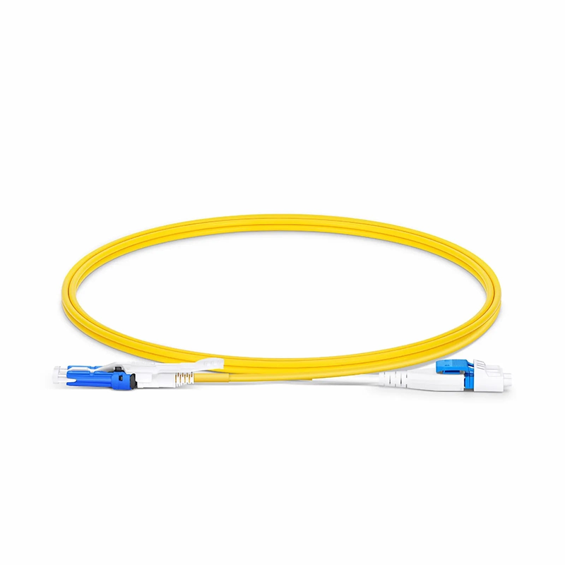 1m (3ft) Fiber Patch Cable, 2 Fibers, CS™ UPC Duplex to LC UPC Duplex Flat Clip Uniboot, Single Mode (OS2), Riser (OFNR), 2.0mm, Yellow, for 200/400G Network Connection