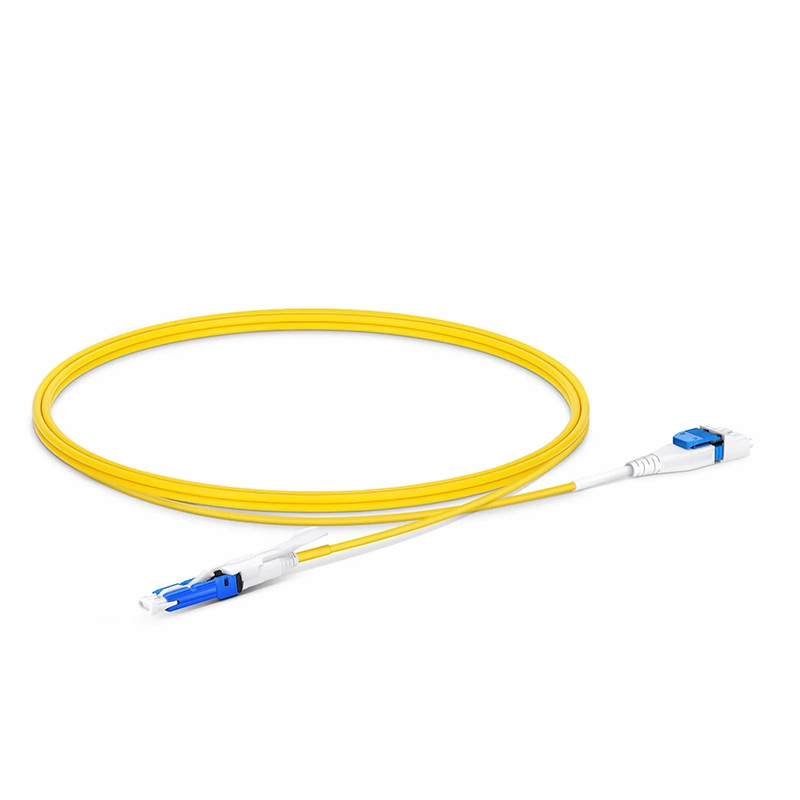 1m (3ft) Fiber Patch Cable, 2 Fibers, CS™ UPC Duplex to LC UPC Duplex Flat Clip Uniboot, Single Mode (OS2), Riser (OFNR), 2.0mm, Yellow, for 200/400G Network Connection
