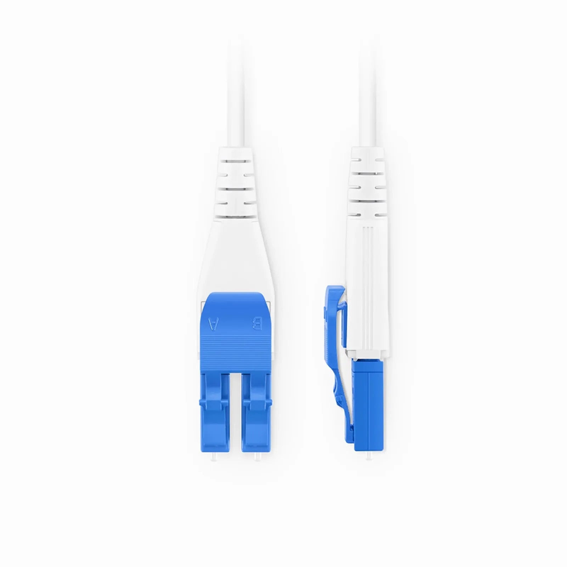 1m (3ft) Fiber Patch Cable, 2 Fibers, SN UPC Duplex to LC UPC Duplex Flat Clip Uniboot, Single Mode (OS2), Riser (OFNR), 1.6mm, Yellow, for 400G Network Connection