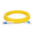 5m (16ft) Fiber Patch Cable, 4 Fibers, 2 x CS™ UPC Duplex to 2 x LC UPC Duplex Flat Clip Uniboot, Single Mode (OS2), Riser (OFNR), 2.0mm, Yellow, for 200/400/800G Network Connection
