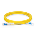 3m (10ft) Fiber Patch Cable, 4 Fibers, 2 x CS™ UPC Duplex to 2 x LC UPC Duplex Flat Clip Uniboot, Single Mode (OS2), Riser (OFNR), 2.0mm, Yellow, for 200/400/800G Network Connection