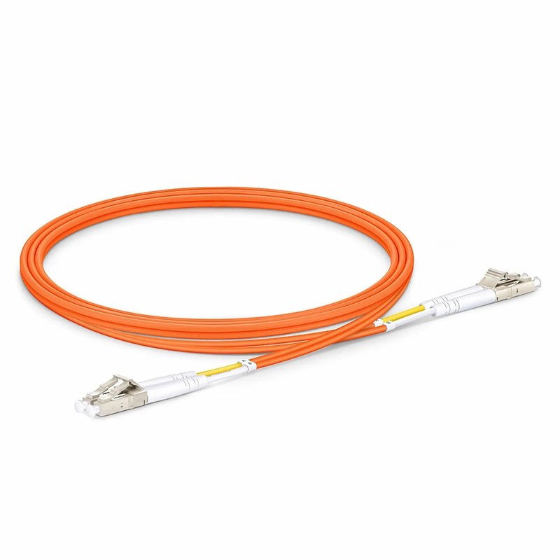 1m (3ft) Fiber Patch Cable, 2 Fibers, LC UPC Duplex to LC UPC Duplex, Multimode (OM2), Riser (OFNR), 2.0mm, Tight-Buffered, Orange