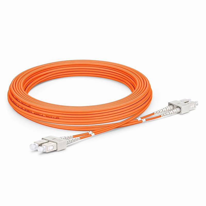 5m (16ft) Fiber Patch Cable, 2 Fibers, SC UPC Duplex to SC UPC Duplex, Multimode (OM2), Riser (OFNR), 2.0mm, Tight-Buffered, Orange