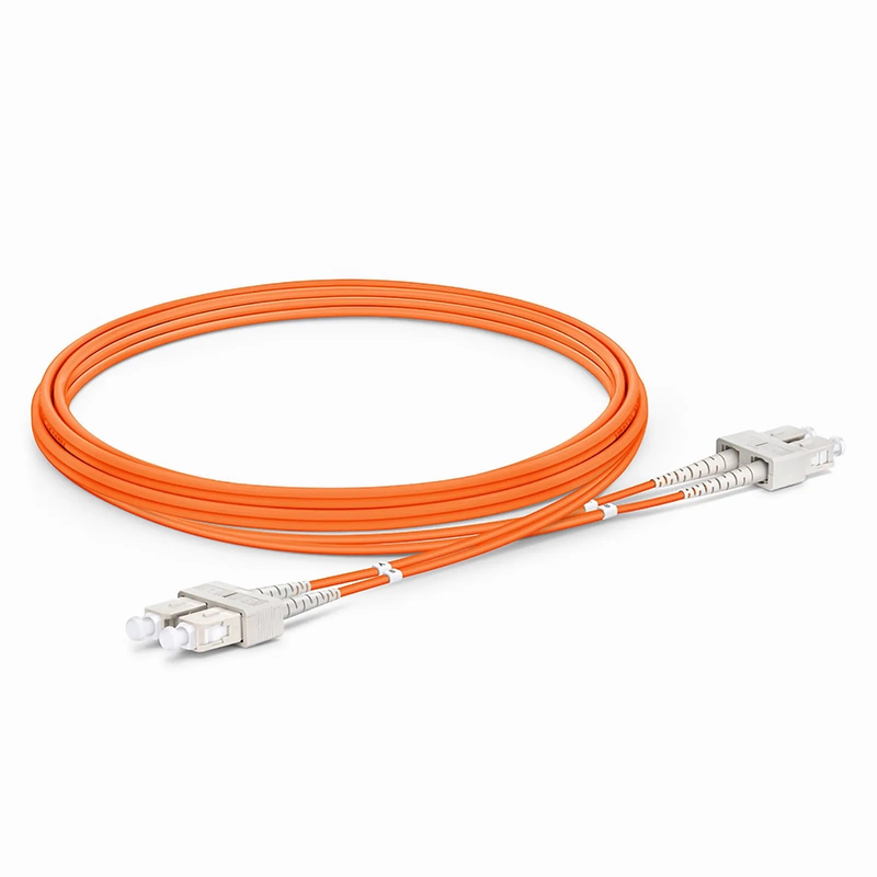 2m (7ft) Fiber Patch Cable, 2 Fibers, SC UPC Duplex to SC UPC Duplex, Multimode (OM2), Riser (OFNR), 2.0mm, Tight-Buffered, Orange