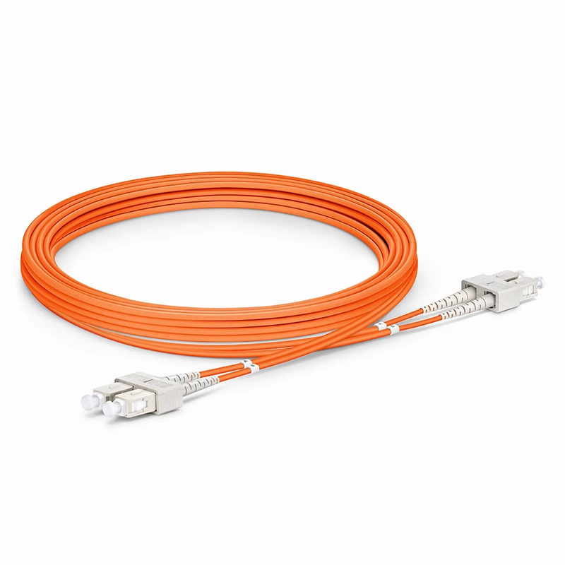 3m (10ft) Fiber Patch Cable, 2 Fibers, SC UPC Duplex to SC UPC Duplex, Multimode (OM2), Riser (OFNR), 2.0mm, Tight-Buffered, Orange