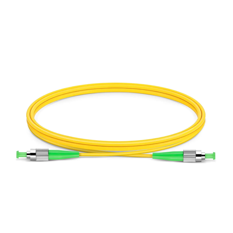 1m (3ft) Fiber Patch Cable, 1 Fiber, FC APC Simplex to FC APC Simplex, Single Mode (OS2), Riser (OFNR), 3.0mm, Tight-Buffered, Yellow