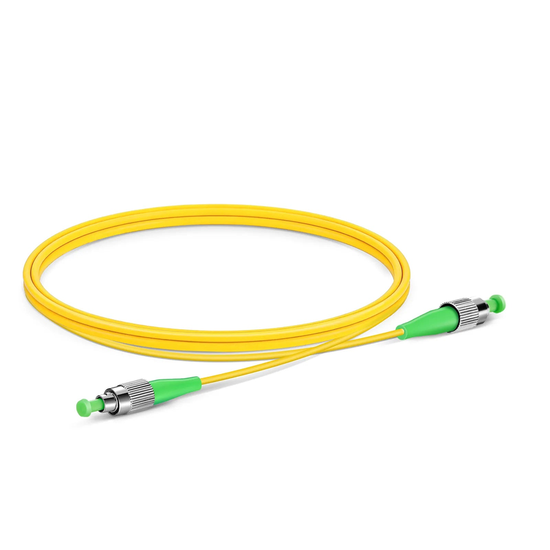 1m (3ft) Fiber Patch Cable, 1 Fiber, FC APC Simplex to FC APC Simplex, Single Mode (OS2), Riser (OFNR), 3.0mm, Tight-Buffered, Yellow
