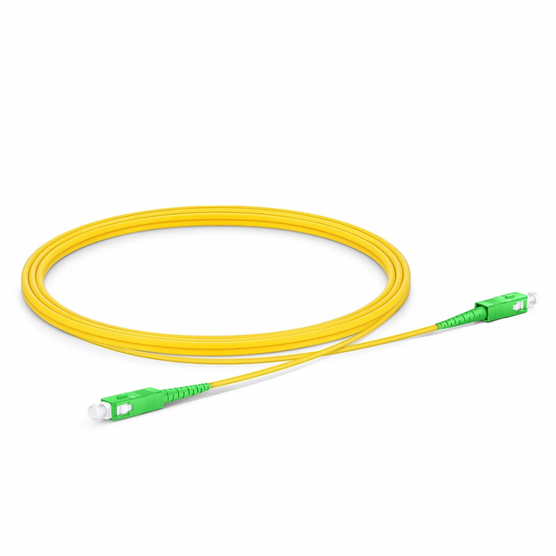 2m (7ft) Fiber Patch Cable, 1 Fiber, SC APC Simplex to SC APC Simplex, Single Mode (OS2), Riser (OFNR), 3.0mm, Tight-Buffered, Yellow